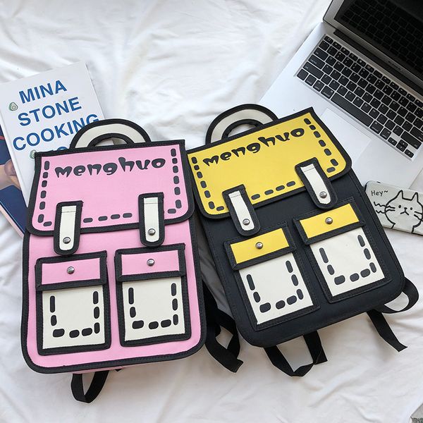 

korea ulzzang harajuku vintage chic fun canvas backpack female japanese cute cartoon new fashion simple casual female backpack
