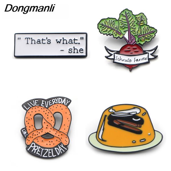 

k614 tv office art funny enamel pins and brooches for women men lapel pin backpack bags badge collection gifts 1pcs, Gray