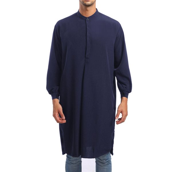 

2019 new arabian style sleek minimalist men's shirt muslim robes, Red