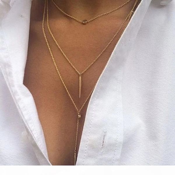 

idealway women fashionable multi-layer chain necklace gold plated summer charms choker necklace for women jewelry, Golden;silver