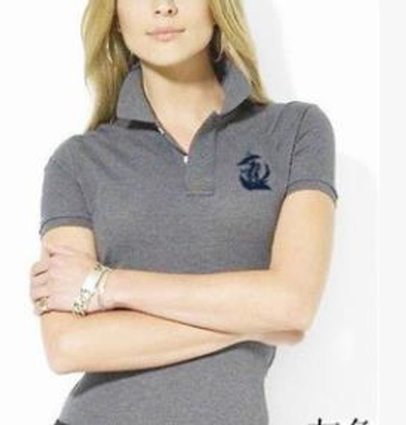 

New 19ss Women Luxury Designer Polos Laur Ra Turn Down Collar Horse Embroidery Tees Clothes