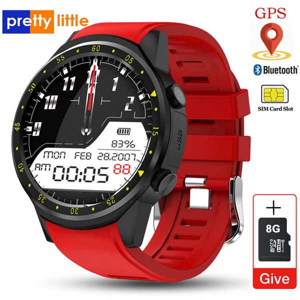 GPS Smart Watch Uomo con fotocamera SIM Card F1 Smartwatch Rilevamento della frequenza cardiaca Telefono sportivo Orologio connesso Android iOS Orologio