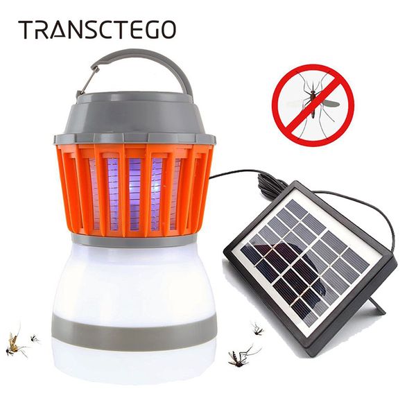 

solar powered mosquito killer lamp bug zapper trap camping lantern 2in1 portable usb anti mosquito moth electric uv light
