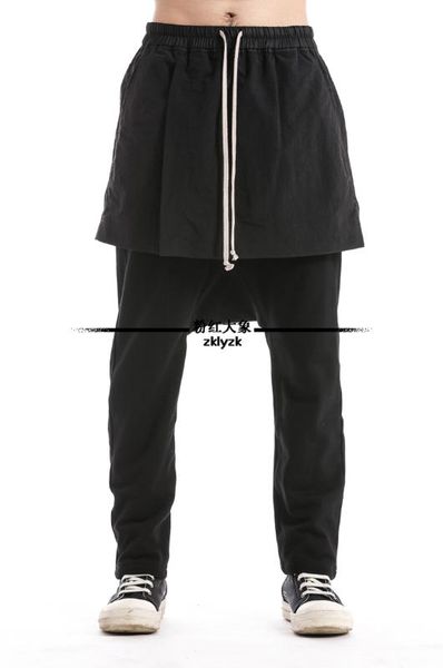 

27-46 2018 new men's clothing gd hair stylist fashion street personality long skirt trousers harem pants plus size costumes, Black