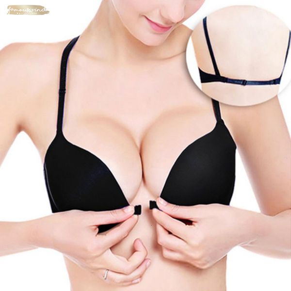 

fashion bra padded spring and seamless summer front button closure bra push up buckle female small chest underwire bra, Red;black