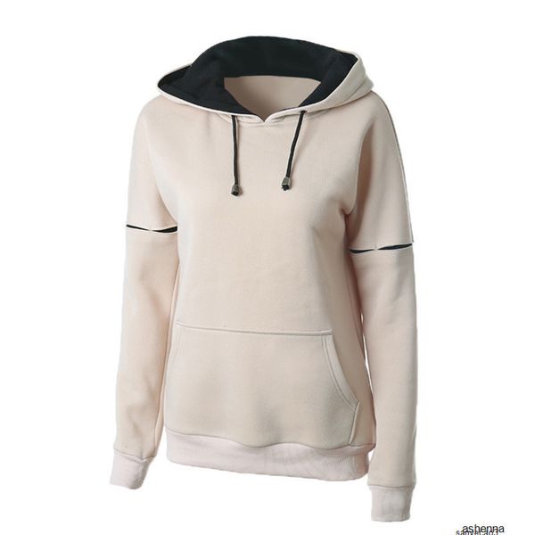 

womens designer raglan sleeve stitching drawstring hooded sweater womenlha1h, Black;brown