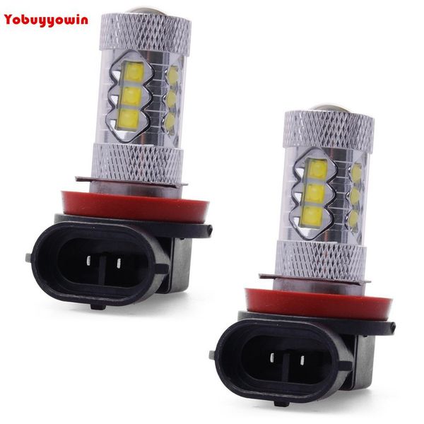 

2x bombilla faro h8 h11 80w led super blanca lights luz de niebla driving coche auto lampara