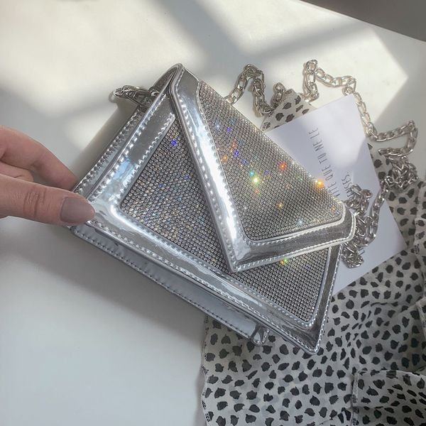 

бриллиантовые блестки флип квадратный пакет 2019 лето новое качество искусственная кожа женская дизайнерская сумочка цепь плечо сумки посыль