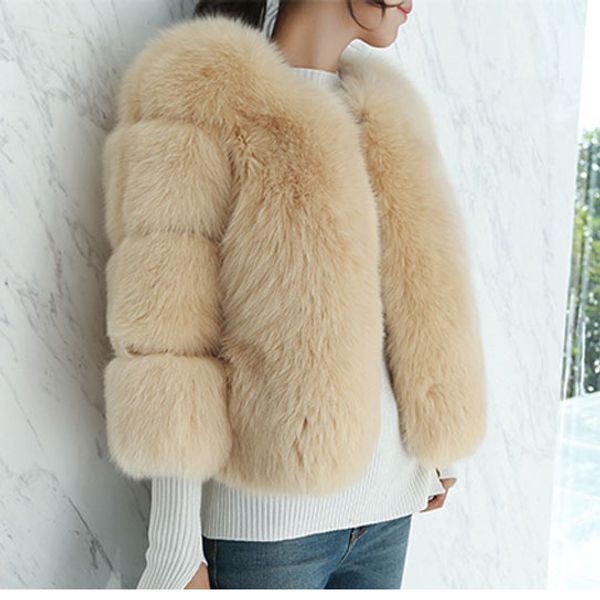 

women faux fur coat plus size women long sleeve faux fur jacket winter coat, Black