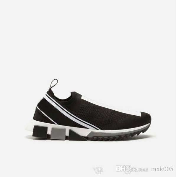 

men fabric stretch jersey sorrento slip-on sneaker designer lady two-tone rubber micro sole breathable casual shoes size 35-46 m0514, Black