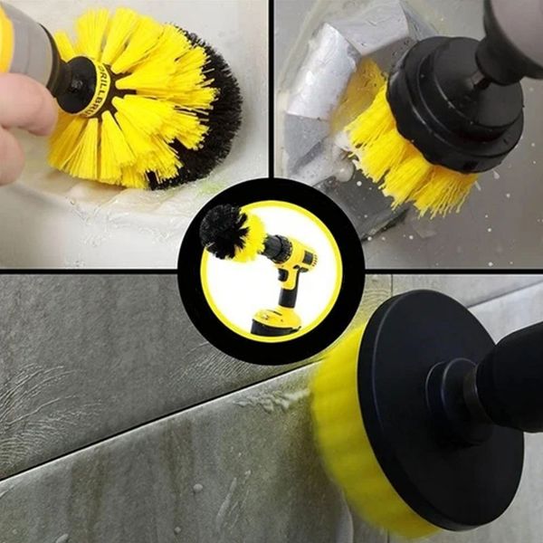 

3pcs/set 3 colors drill brush kit electric drill brush durable cleaning tools obstinate stain power scrubber useful
