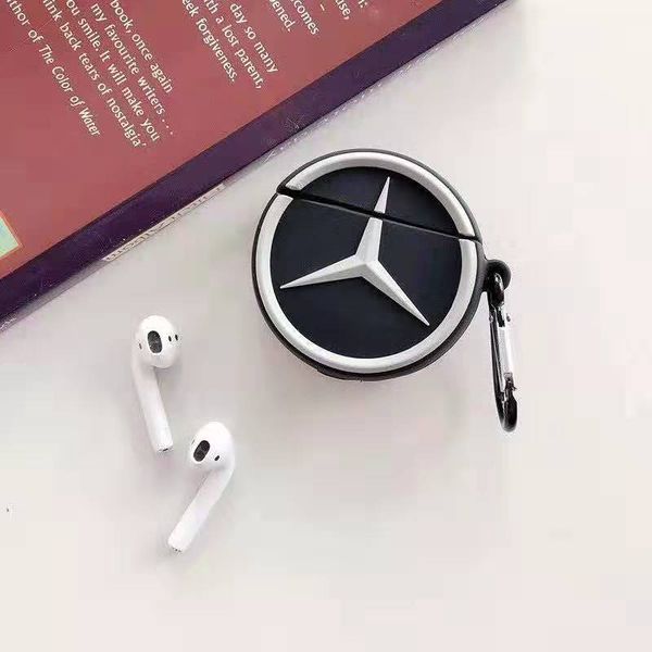 

new fashion protective airpods cases design with lanyard luxury earphone protector for airponds with brand car logo design 2 styles