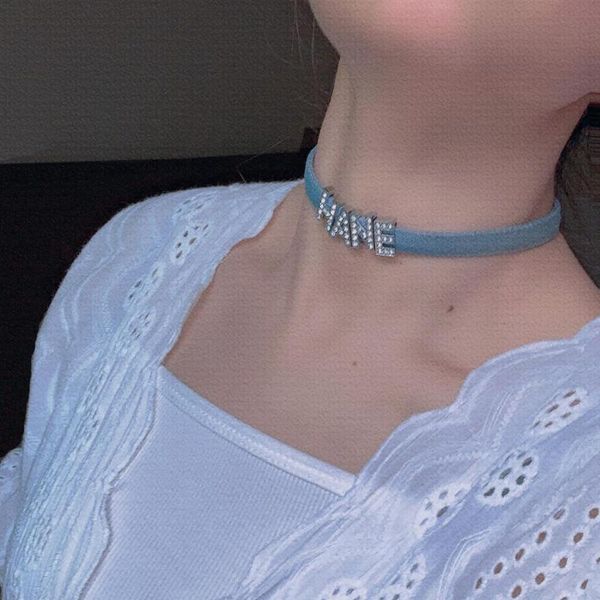 

2020 fashion women necklace moon crystal letter choker necklaces women holiday beach statement boho jewelry, Golden;silver