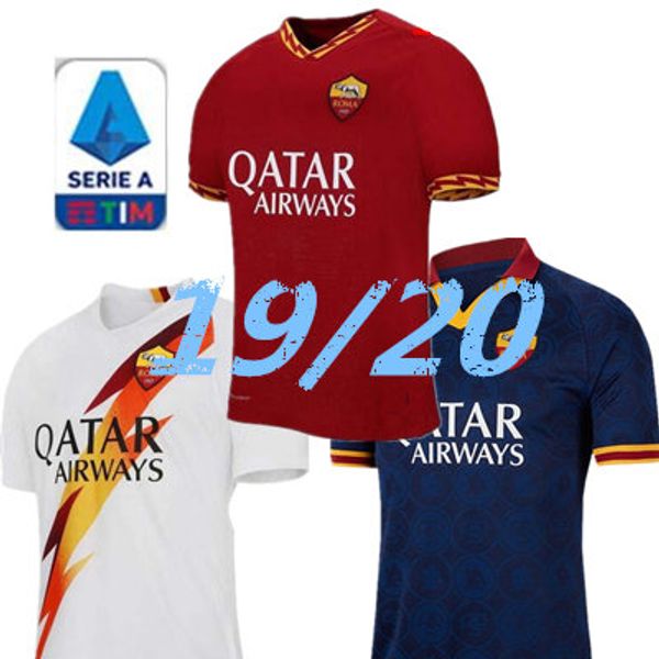 

thailand as maillot roma soccer jersey de rossi dzeko zaniolo rome 2019 totti perotti jerseys 19 20 football kit shirt 2020 men + kids, Black
