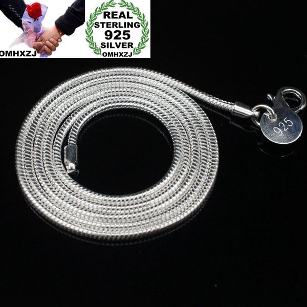 

omhxzj wholesale european fashion woman man party wedding gift silver snake chain 925 sterling silver chain necklace na195