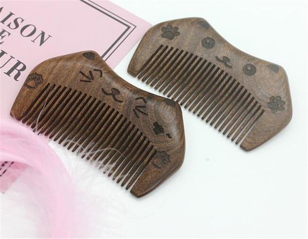 

new beuty pocket wooden comb natural black gold sandalwood wood combs no static lice beard comb hair styling, Silver