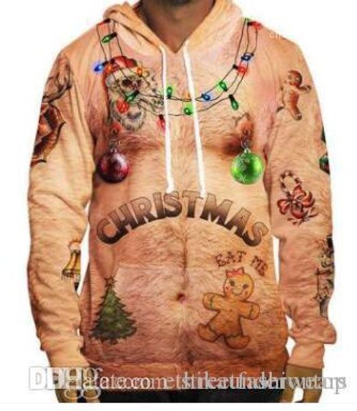 

designer lights deer elk print 3d sweatshirts hommes xmas pullovers hooded mens christmas hoodies, Black