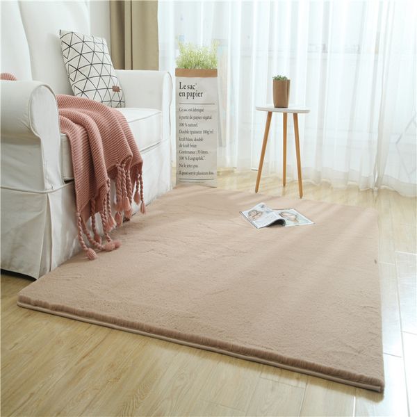 

fbc19011019 modern imitation rabbit hair floor carpet pure color floor rug for living room bed room sitting room home decoration door mat