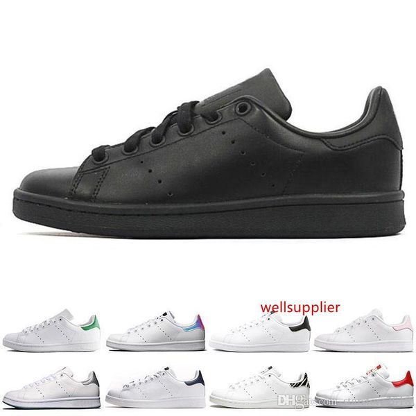 

2019 smith men women stan shoes black white red blue silver pink smith sneakers casual shoes leathe size 36-44