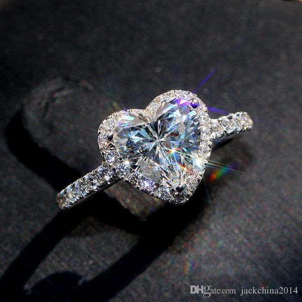 

victoria wieck classical luxury jewelry 925 sterling silver pear cut white z cz diamond promise eternity wedding heart ring for women, Slivery;golden