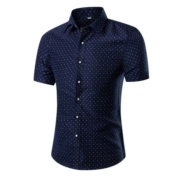 

2018 new hawaiian men's casual short-sleeved shirt business slim short-sleeved dress shirt men's brand fashion printed, White;black
