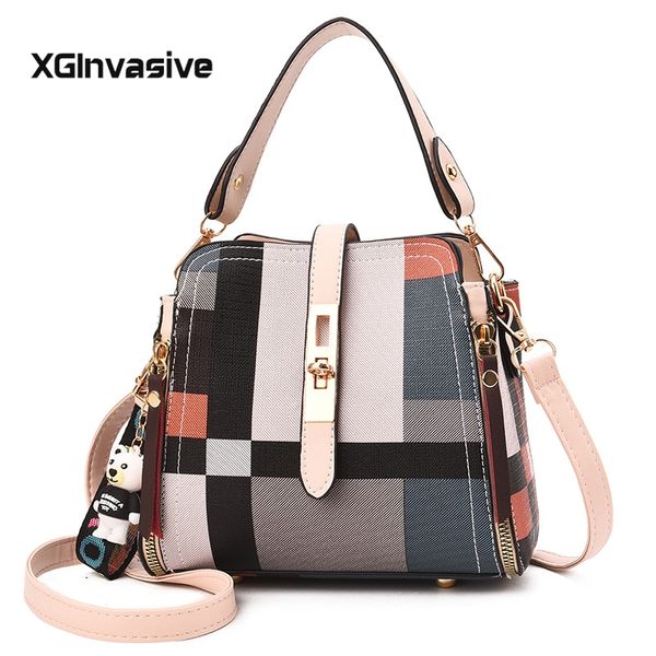 

luxury handbags women bags clutch purse casual female bag plaid pu leather crossbody messenger bags designer