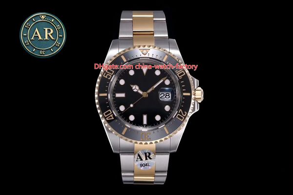 

new product arf 904l steel 18k gold 43mm sea-dweller 126603-0001 ceramic bezel cal.2824 movement automatic mens watch watches, Slivery;brown