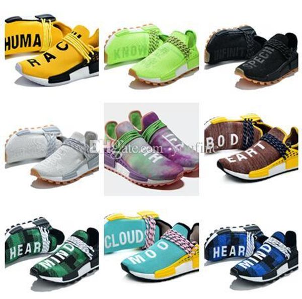 

тренеры 2019 мужчины женщины фаррелл уильямс хью в красном пледе, тренировочные кроссовки, стоковая уличная одежда human race running shoes