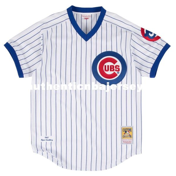 

ryne sandberg chicago #23 mitchell & ness retro 1987 pullover jersey, Black;blue