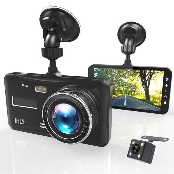 

170 degree wide angle hd 4 inch dual lens image 1080p driving recorder dash cam dual lens car dvr camera support reversing xnc