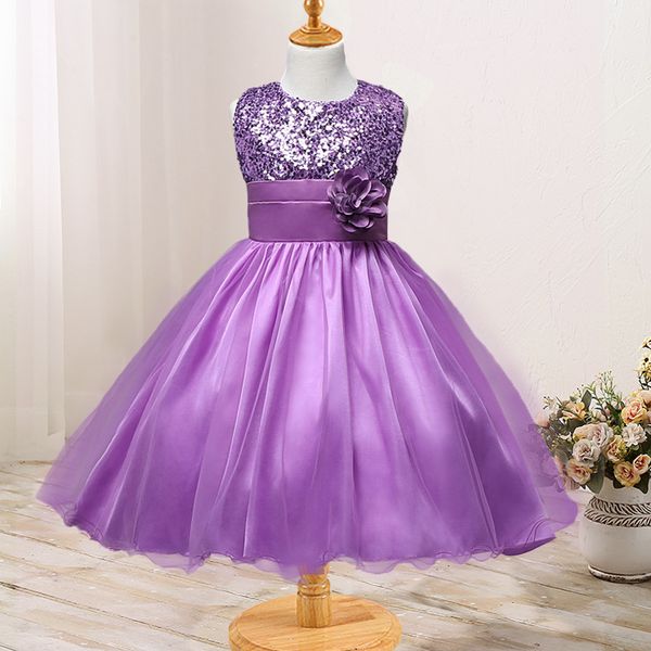 

0-2-year-old korean-style children shirt child costume upper body sequin solid color belt flower long children dress, Red;yellow