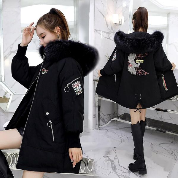 

nicesnowl новая зима 90% белая утка вниз куртка женщин стенд воротник candy colors parkas женщины теплый снег вниз верхняя одежда, Black