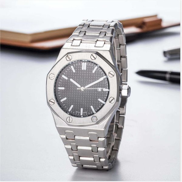 

mens luxe watches fashion stainless steel quartz men casual watch with calendar waterproof sport wristwatches 15, Slivery;brown