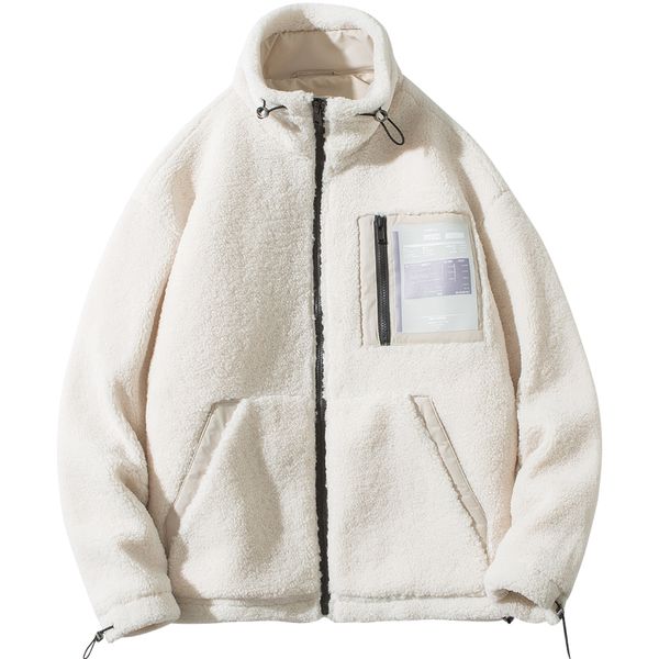 

2019 new winter down jacket men's thickening lamb wool winter warm jacket, Black
