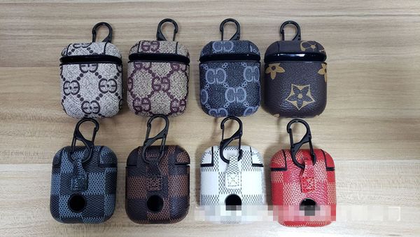 

Airpod ca e pu leather ca e protective cover hook cla p keychain anti lo t fa hion earphone ca e protector with retail package dhl