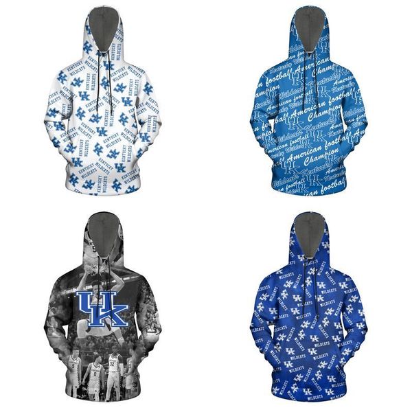 

kentucky wildcats basketball blue logo mens space cotton oversized hoodie drawstring outdoor comfort hoodie black and white basketball