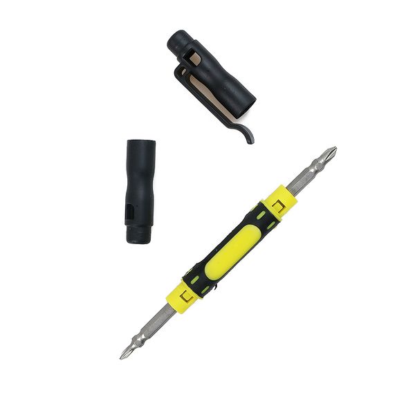 

new pen-shape alloy 4-in-1 pocket screwdriver 66-344 with two double-ended bits