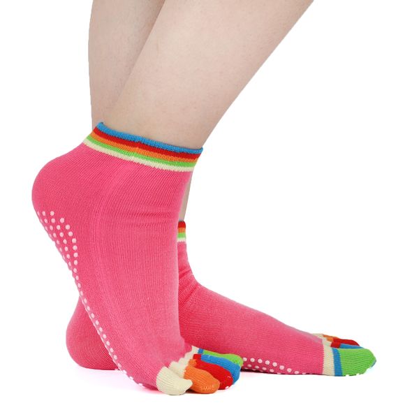 

sports fitness yoga socks five-toe anti-skid breathable climbing camping hiking running cycling yoga women breathable socks, Black