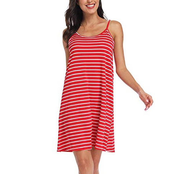 

women sleeveless striped loose mini dress beach party casual sundress zomerjurk dames 2019, Black;gray