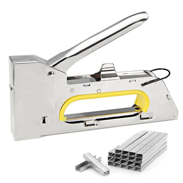 

4/6/8mm heavy hand nail gun furniture stapler for framing paper window with 2400pc staples woodworking tacker tools