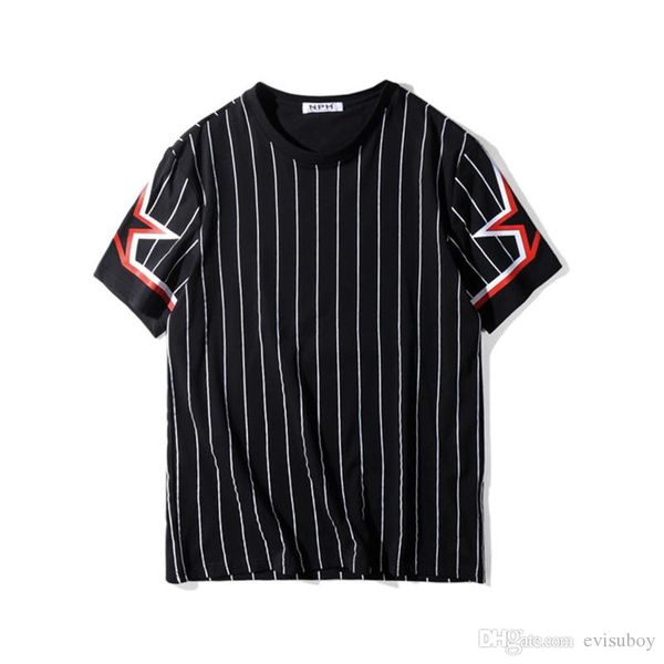 

luxury t shirt hip hop striped printing mens designer t shirt polo men women summer t shirt short sleeve tees size s-xxl