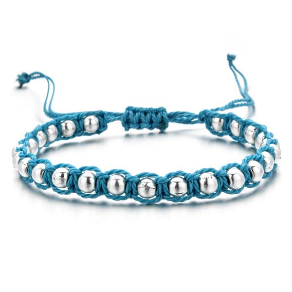 

boho hand braided rope bracelet 4mm small beads adjustband woven braclet for men women wristband jewelry bileklik, Golden;silver