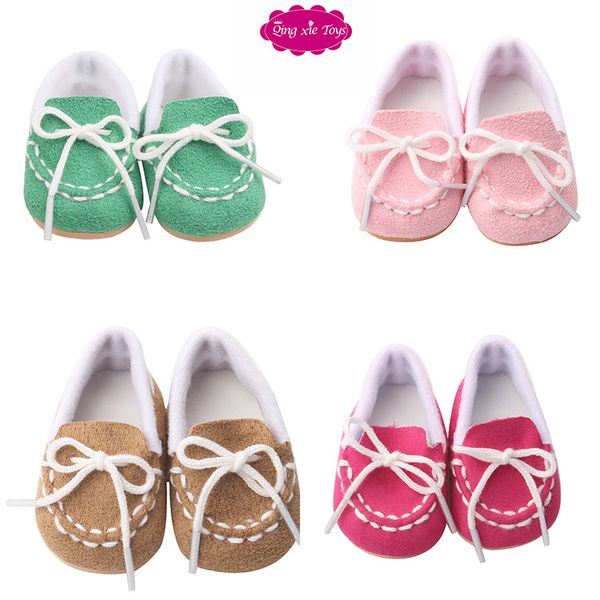 

solid color small lace flats for 18-inch american doll shoes