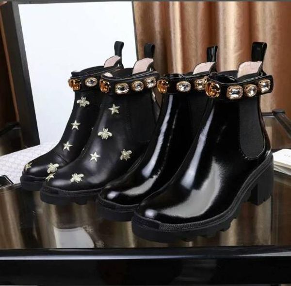 

fashion 6cm high heel short boots cow leather brand big size euro 42 lady martin boot, Black