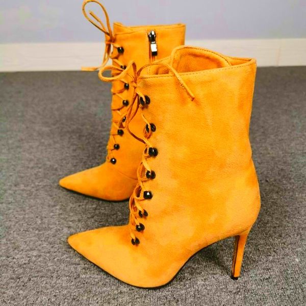 

shofoo shoes,beautiful fashion suede,about 11cm high heels women's boots, boots, ankle boots. size:34-45, Black