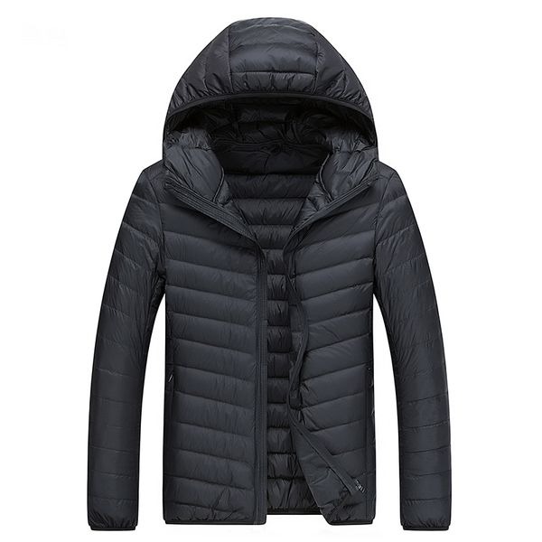 

90% autumn winter men's long jacket parkas men warm casual parka coat medium-long waterproof thickening hat jacket parka men, Black