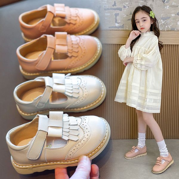 

aadct девушки плоских ботинки 2020 новой принцесса маленьких детей обуви для девочек марки мягкой подошвы моды кистей, Black;grey