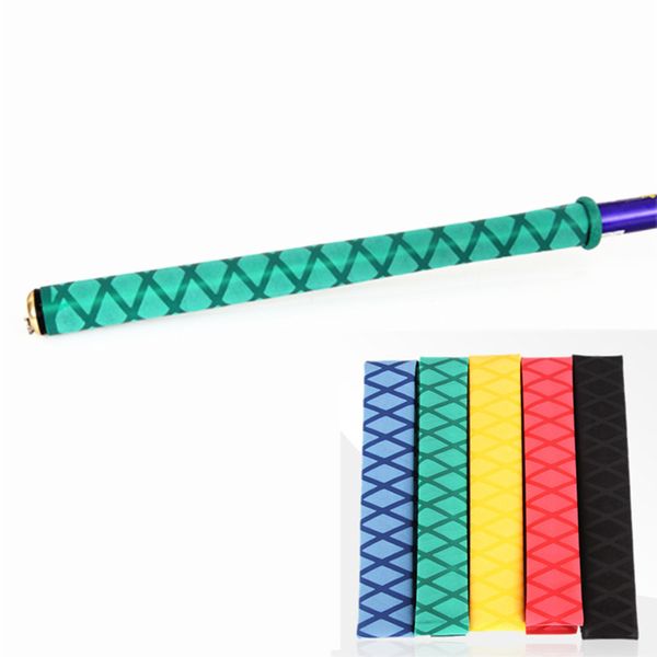 

5 colors 100cm nonslip x wrap textured heat shrink tube fishing rod handle grip golf tennis racket sleeving grip 30/35mm dia