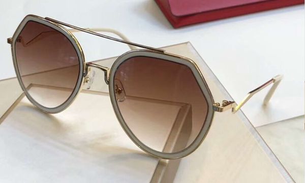 

0389 pilot sunglasses gold beiger/brown shaded sun glasses women brand designer sunglasses shades 55mm new with box, White;black