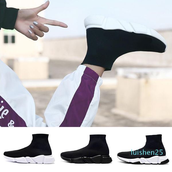 

2020 speed trainer paris socks shoes casual shoes men women soft sole fashion runner sports boots hiking sneakers eur 36-47 l25, Black